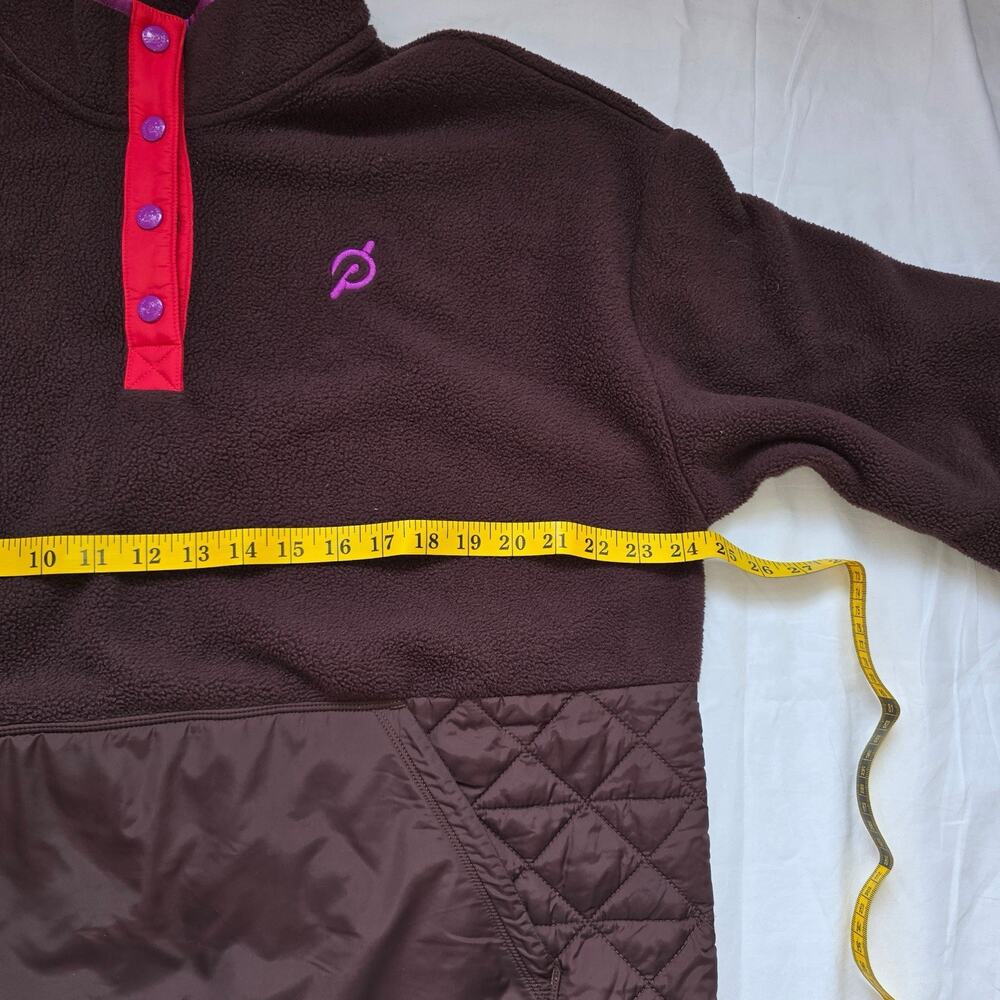 Peloton 'New Heights' Dark Brown Sherpa Quilted Pullover Jacket Womens L - Picture 4 of 5